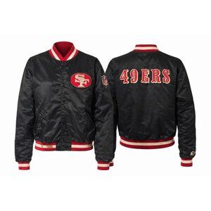 Vintage Starter SF 49ers Satin Jacket Women’s XL NFL Button Front Red Lined